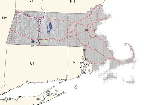 rare in southern Connecticut River valley; recent dramatic increase practically statewide